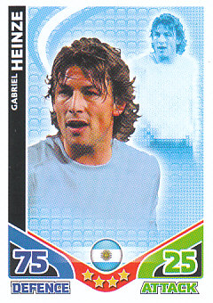 Gabriel Heinze Argentina 2010 World Cup Match Attax #5